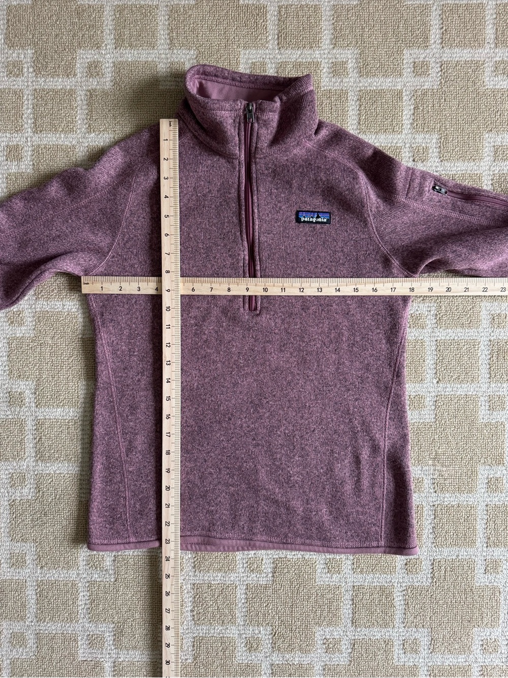 Patagonia Better Sweater 1/4 Zip Fleece Pullover Sweatshirt Light Violet Medium - Picture 15 of 17